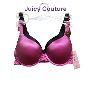 NWT JUICY COUTURE 34C BRAS 2 PACK BLACK AND PINK GREAT GIFT